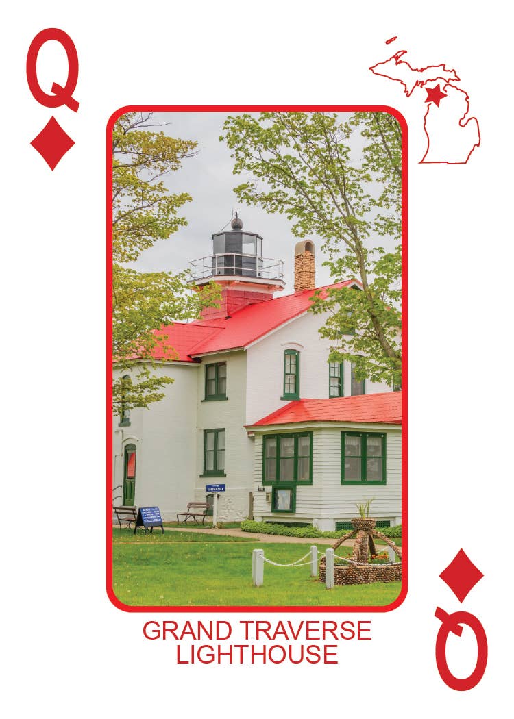 Image of LIGHTHOUSES OF MICHIGAN - Playing Cards - Euchre Friendly