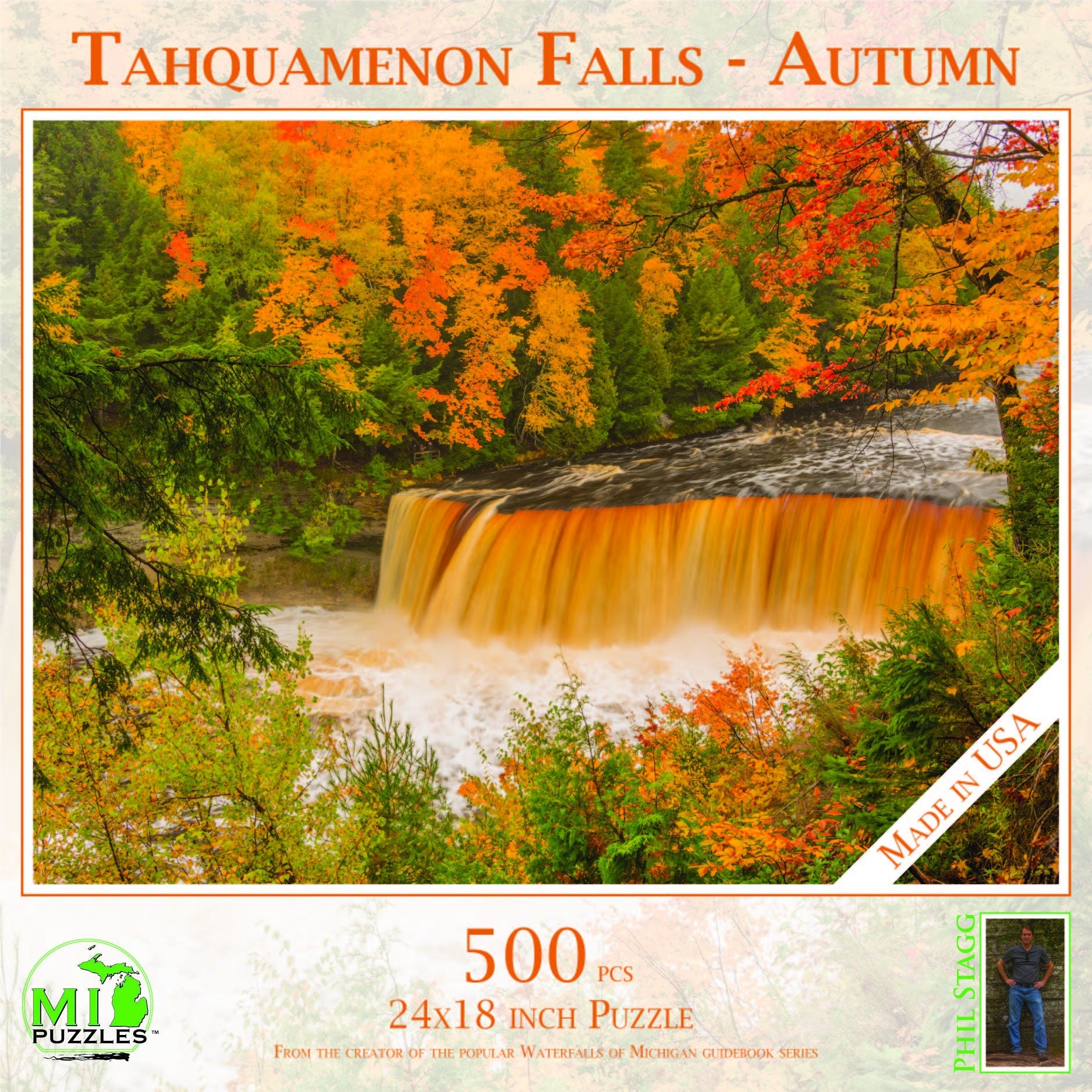 Tahquamenon Falls - Autumn - 500 Piece Jigsaw Puzzle - MI Puzzles by Phil Stagg Photography
