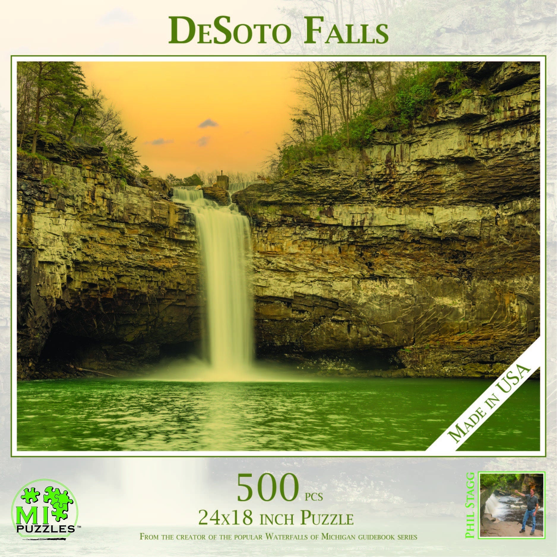 Image of DeSoto Falls - 500 Piece Jigsaw Puzzle - MI Puzzles by Phil Stagg Photography