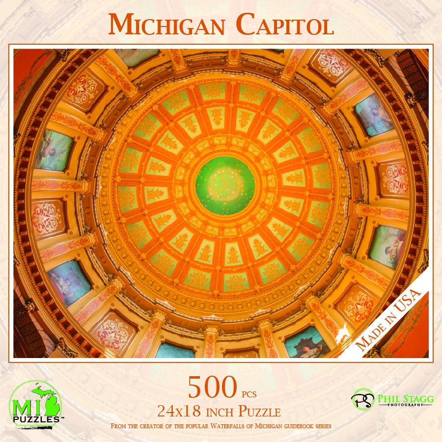 Michigan Capitol - 500 Piece Jigsaw Puzzle - MI Puzzles by Phil Stagg Photography